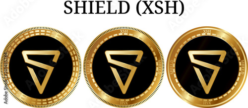 Set of physical golden coin SHIELD (XSH)