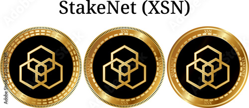 Set of physical golden coin StakeNet (XSN)