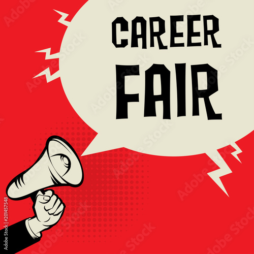 Megaphone Hand business concept Career Fair