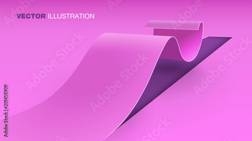 3d wavy strip cut from the floor. Vector background. Use this, for example, as the background for the landing page.