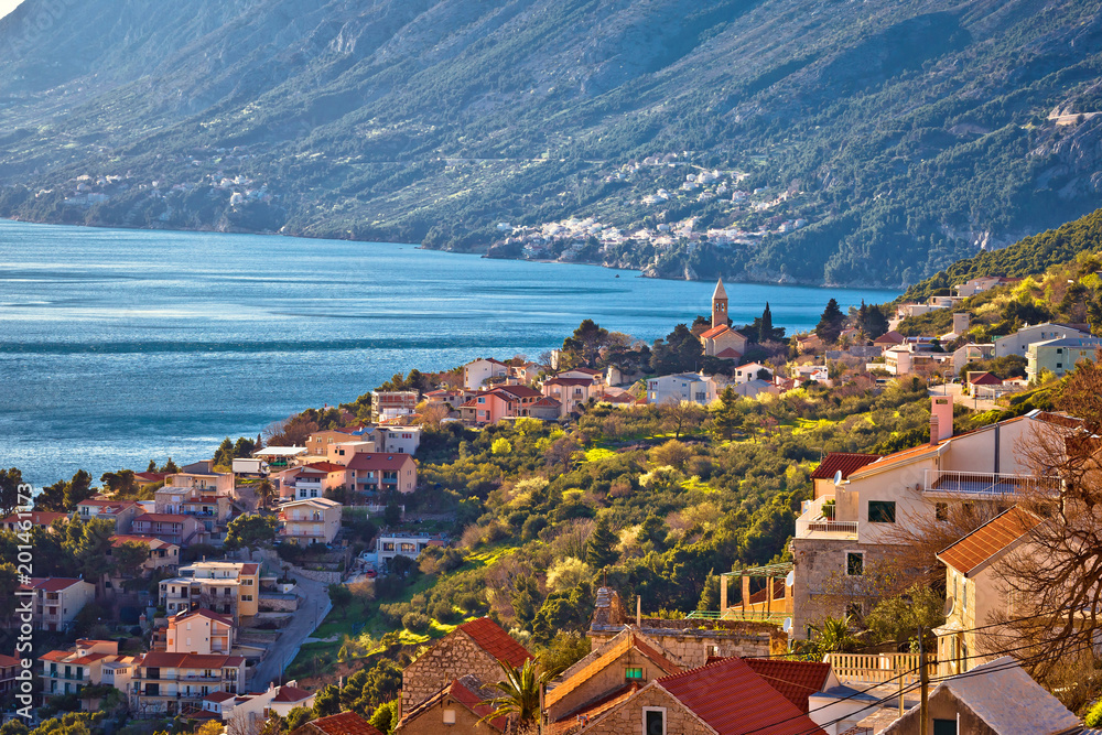 Makarska riviera idyllic coastal village view