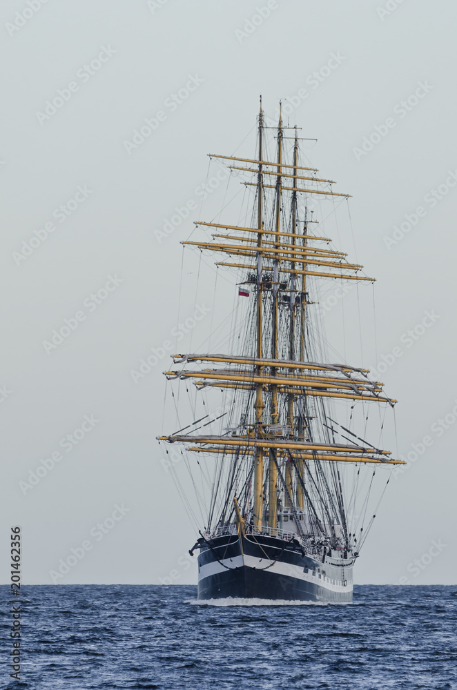 SAILING VESSEL - A four-masted barque on sea SAILING VESSEL - A four-masted barque on sea