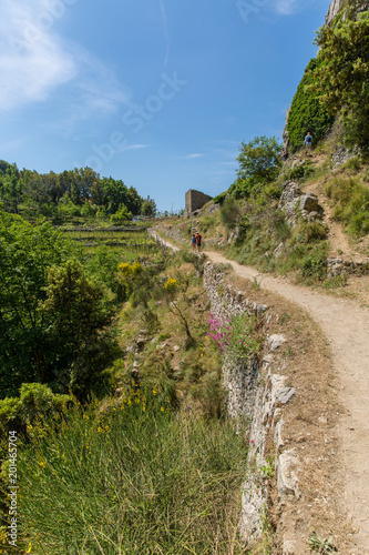 The beautiful hike on Amalfi coast, Italy.