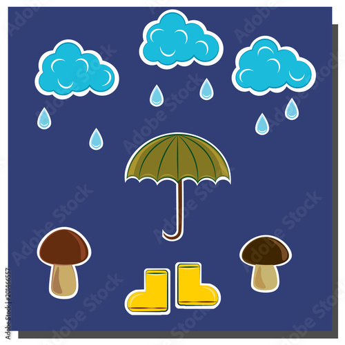 Autumn themes individual pictures vector illustration .