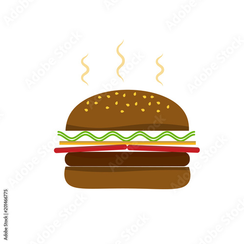 Vector drawing of a hamburger fresh food