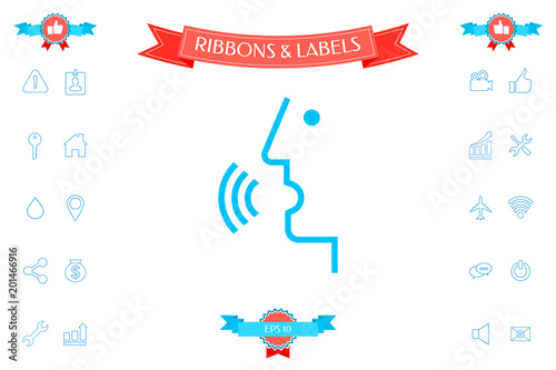 Voice control, person talking - icon