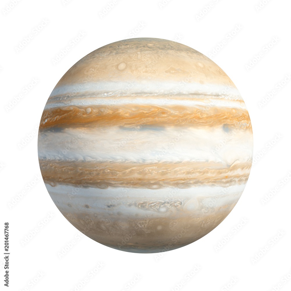 3D Rendering Planet Jupiter isolated on white