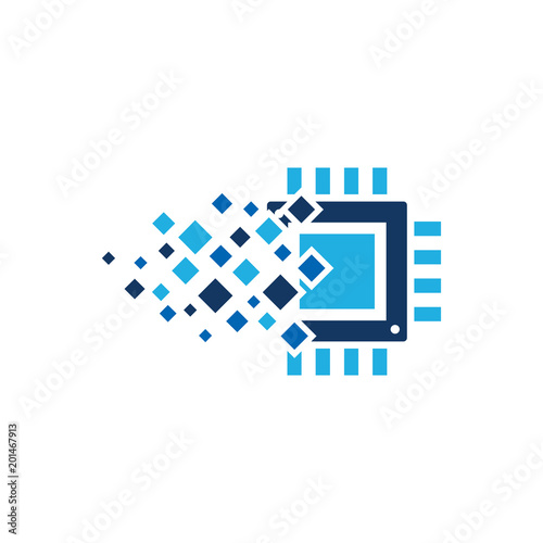 Chip Pixel Logo Icon Design