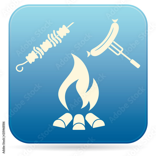 Grilled kebab and sausage icon