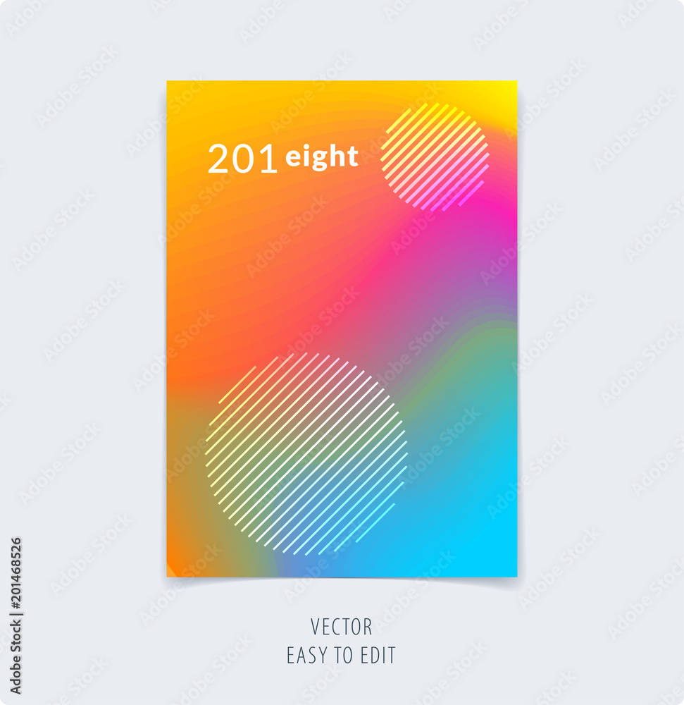Fototapeta premium Abstract colourful graphic design of brochure in fluid liquid style with blurred smooth background.