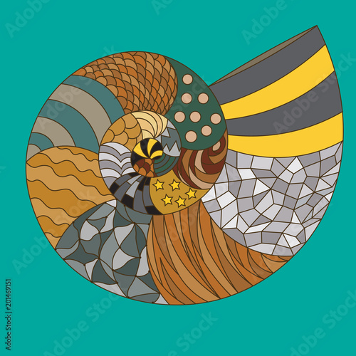 A picture of the nautilus with various parts