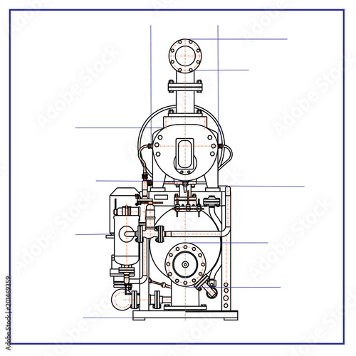 free drawing of the refrigerator unit. chiller unit