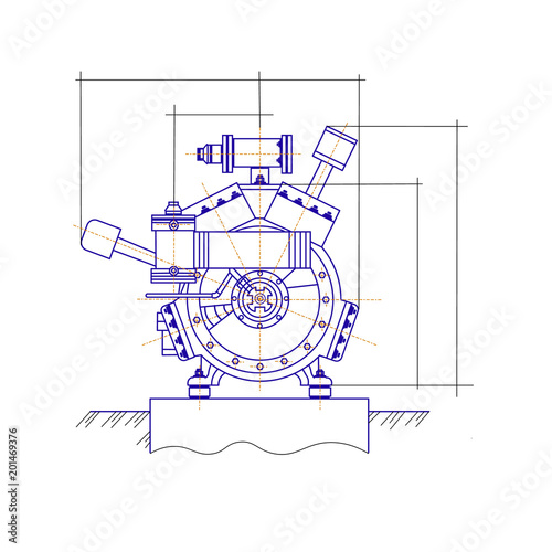 free drawing of the refrigerator unit. chiller unit
