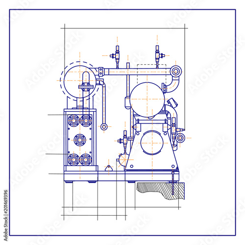 free drawing of the refrigerator unit. chiller unit