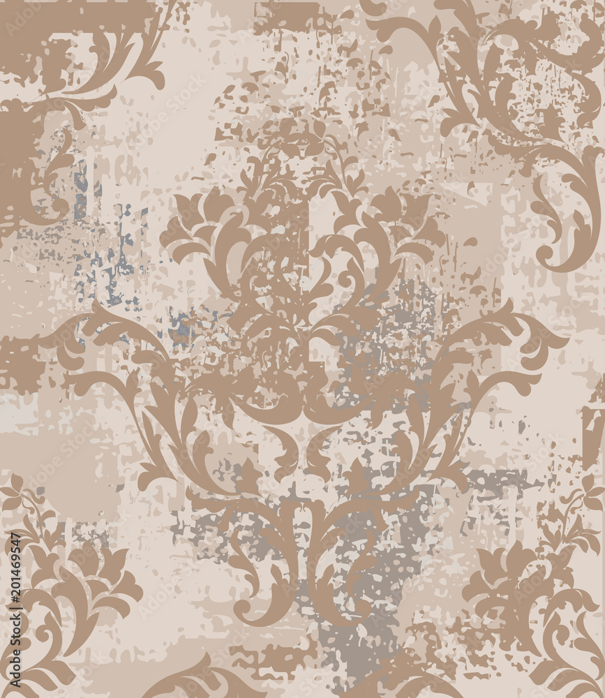 Imperial Baroque pattern vintage background Vector. Ornamented texture luxury design. Royal textile decors