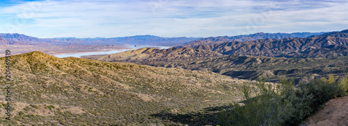 Panorama from El Oso Road at the Tonto National Forest to Roosevelt Lake, AZ, USA