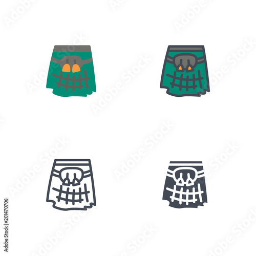 Kilt men skirt dress clothes flat solid silhouette line