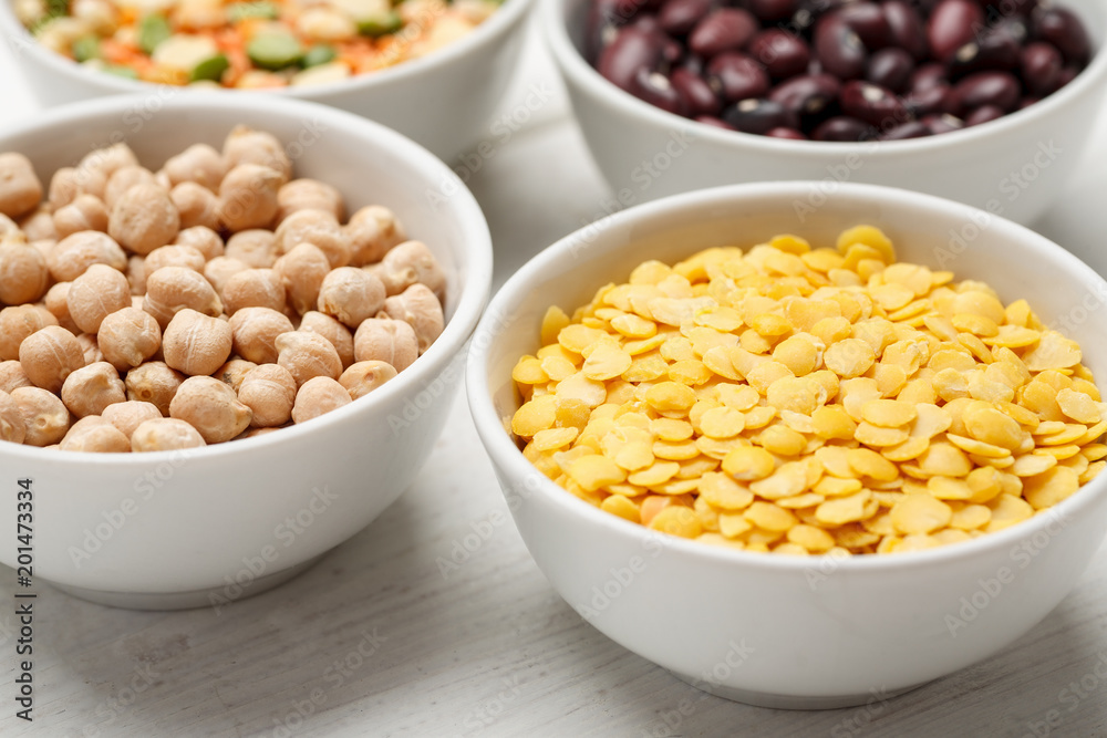 Mix of different beans in ceramic bowl Mix of different beans in ceramic bowl