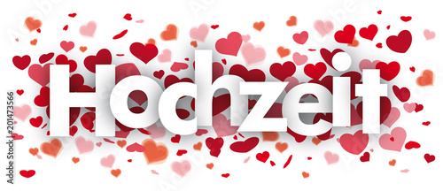Hochzeit Konfetti Herzen Banner