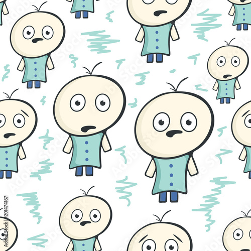 The seamless surprised characters