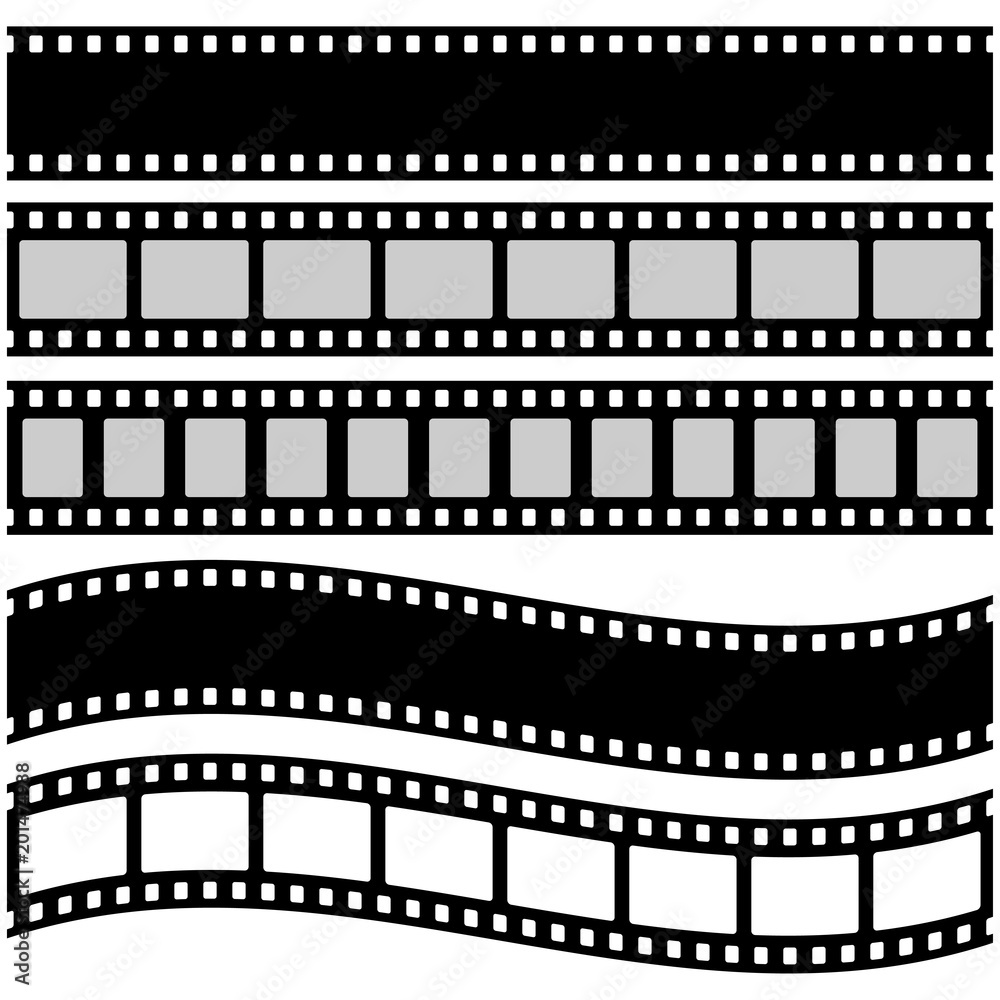 Vector illustration of film strip in flat style.