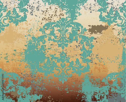 Baroque pattern vintage background Vector. Ornamented texture luxury design. ...