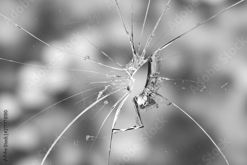 Broken glass window