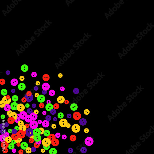 Vector Confetti Background Pattern. Element of design. Colored buttons on a black background