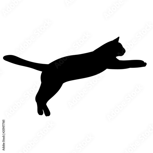 icon, silhouette cat jumping