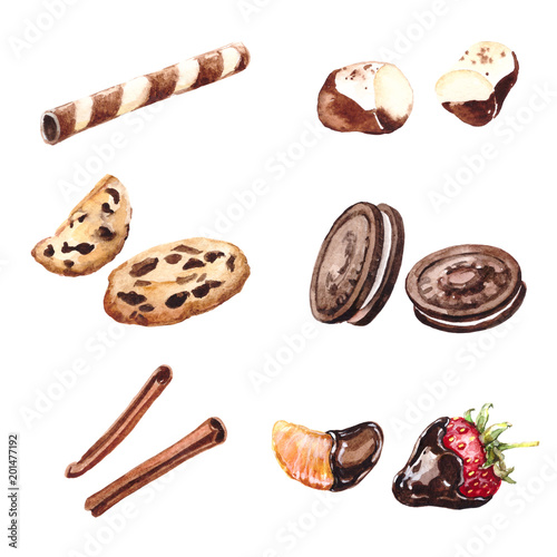 watercolor sweets set