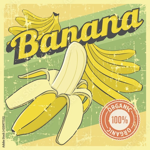 Plakat Bananowe Vintage Retro Signage Vector