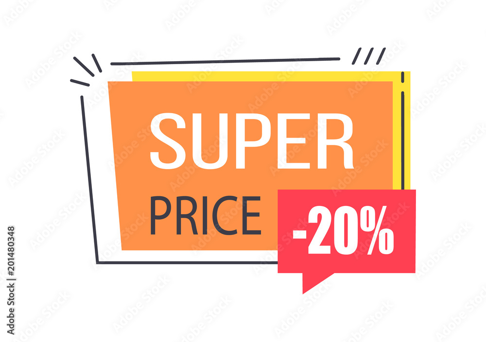 Super Sale Promo Sticker in Square Shape Frame Tag Super Sale Promo Sticker in Square Shape Frame Tag