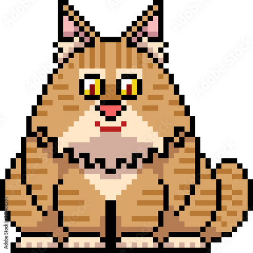 vector pixel art cat maine coon