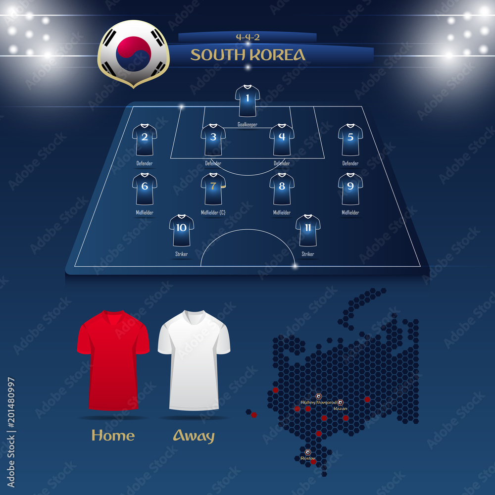 South Korea soccer legends' kits