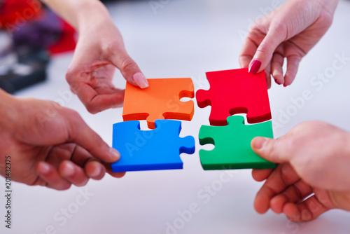 Business Connection Corporate Team Jigsaw Puzzle Concep