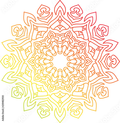 Fotografie Colorful round mandala with oriental ornament.