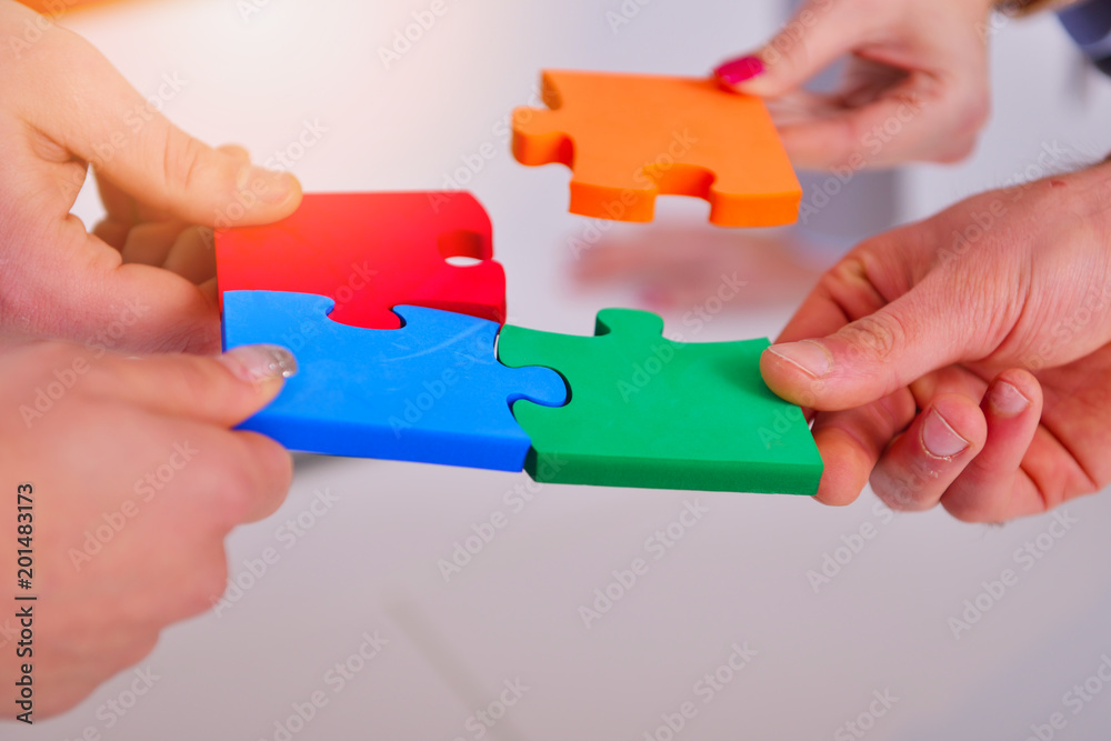 Business Connection Corporate Team Jigsaw Puzzle Concep Business Connection Corporate Team Jigsaw Puzzle Concep