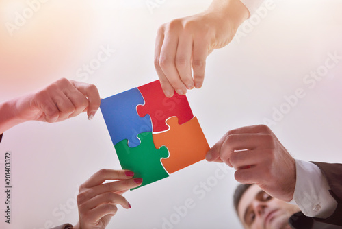 Business Connection Corporate Team Jigsaw Puzzle Concep