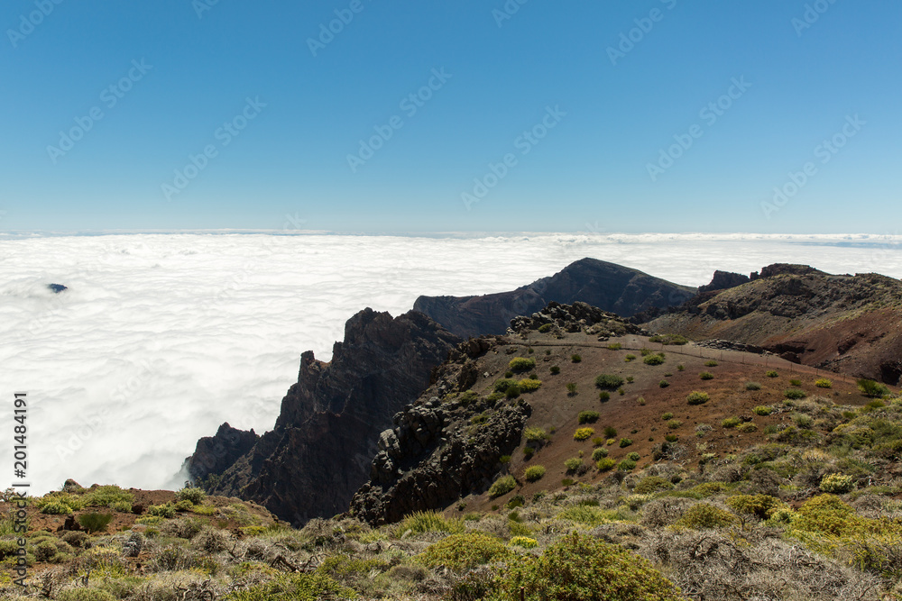 The view of the National Park Caldera de Taburiente, La Palma island. The view of the National Park Caldera de Taburiente, La Palma island.
