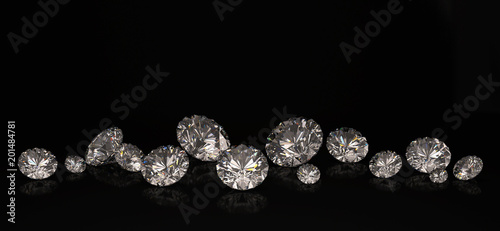  Bright gems on a black background