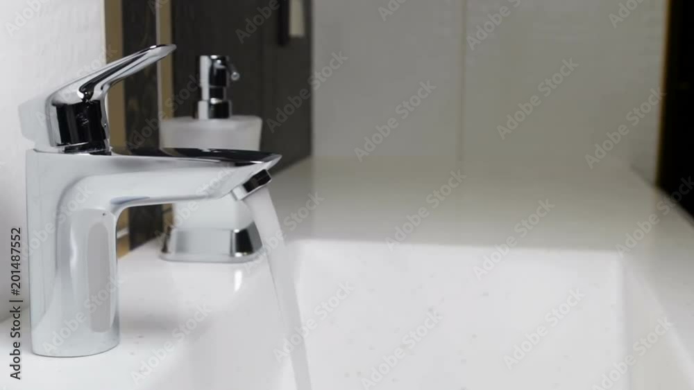 water faucet in a luxurious hotel room or at home in the bathroom. Dolly video water faucet in a luxurious hotel room or at home in the bathroom. Dolly video
