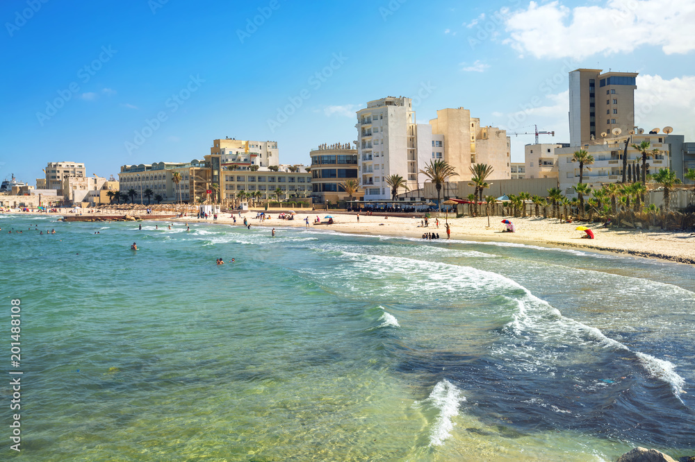 Naklejka premium Sousse Beach. Tunezja, Afryka Północna