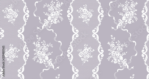 seamless floral lace pattern, vector illustration