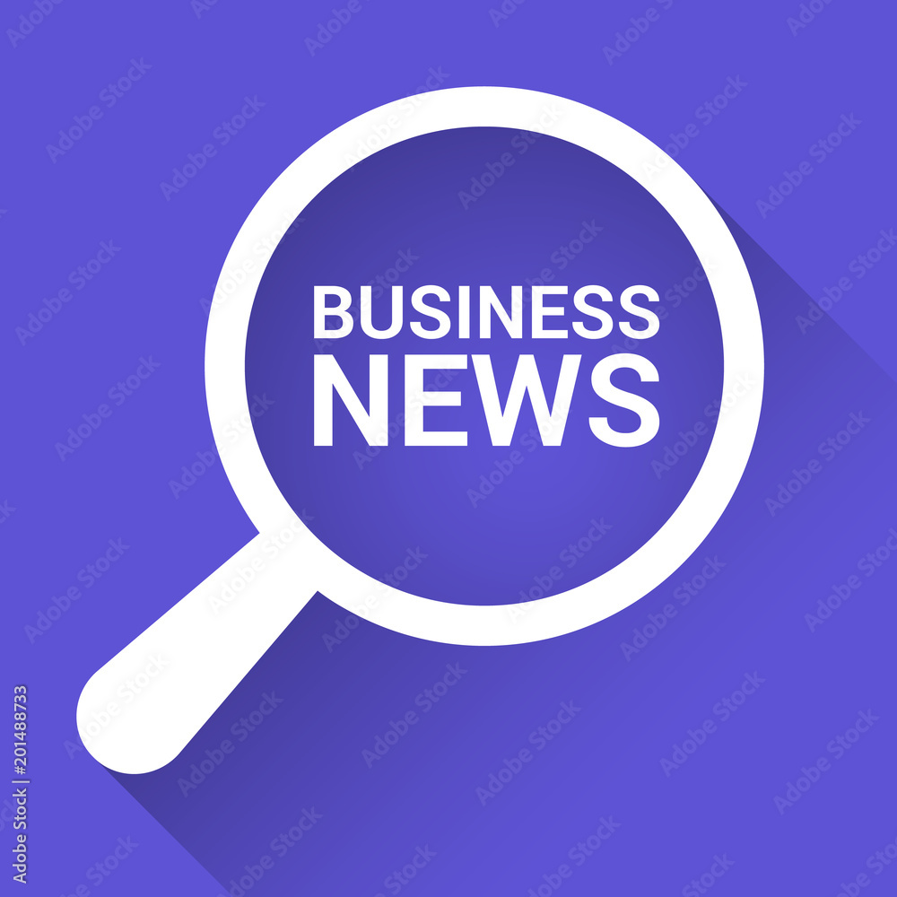 News Concept: Magnifying Optical Glass With Words Business News News Concept: Magnifying Optical Glass With Words Business News