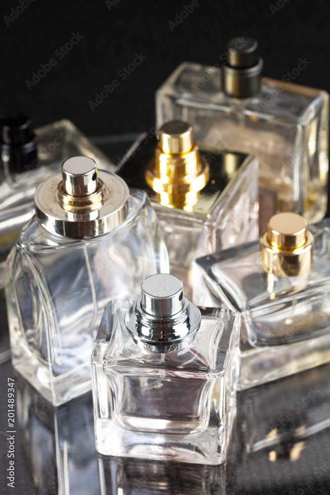 perfume bottle on a dark background