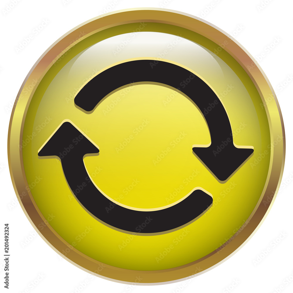 Simultaneously rotate icon in yellow gold frame Simultaneously rotate icon in yellow gold frame