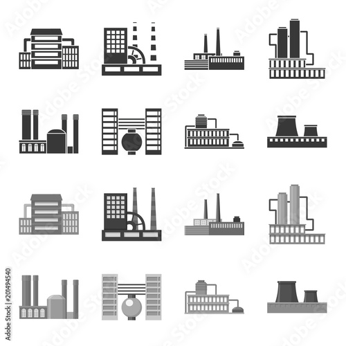 Industry, production.Factory set collection icons in black,monochrome style vector symbol stock illustration web.