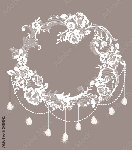 lace ornate element. vector illustration
