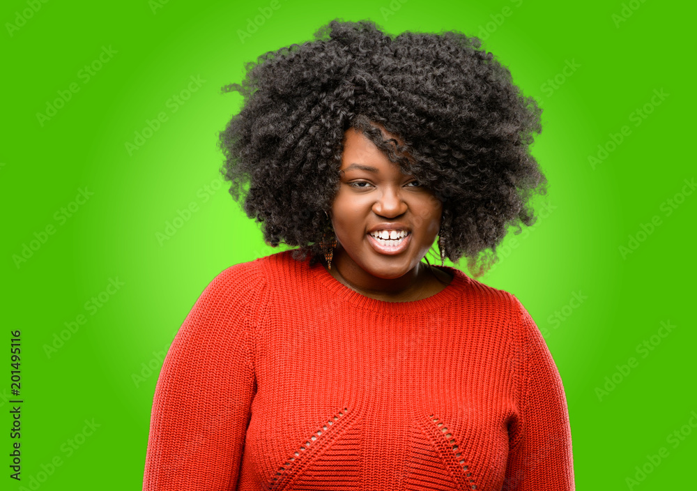 Beautiful african woman angry and stressful frowns face in dissatisfaction, irritated and annoyed, expressing anger Beautiful african woman angry and stressful frowns face in dissatisfaction, irritated and annoyed, expressing anger