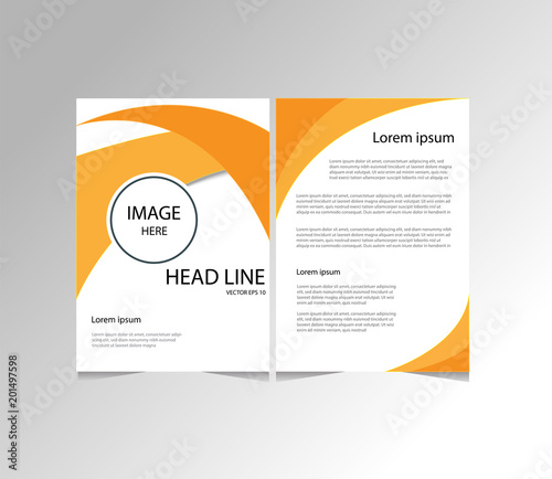 Abstract vector modern Business flyers, brochure , magazine  with background orange cover vector size template A4